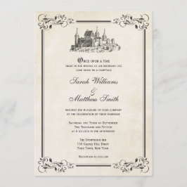 Convites do casamento do castelo do conto de fadas