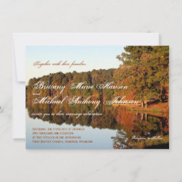 Convites do casamento do lago leaves das árvores