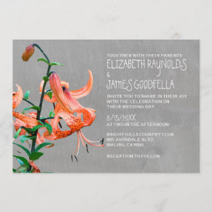 Convites do casamento do lírio de tigre