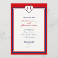 Convites do casamento do tema do basebol