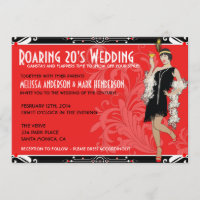 Convites do casamento do traje do Flapper dos anos