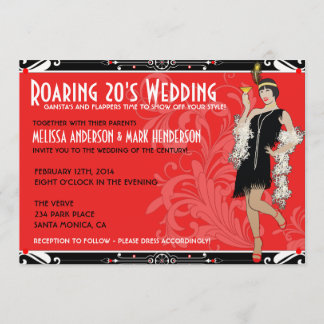 Convites do casamento do traje do Flapper dos anos