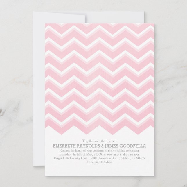 Convites do casamento do ziguezague de Chevron (Frente)