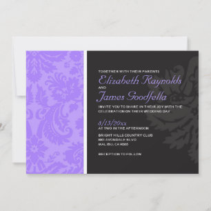 Convites do casamento tema damasco da lavanda