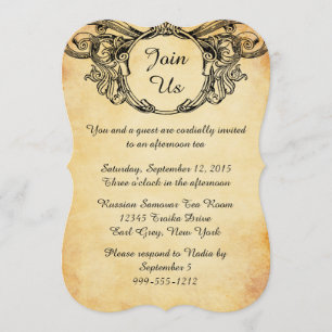 Convites do chá alto do estilo do Victorian