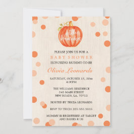 Convites do chá de fraldas da abóbora da aguarela