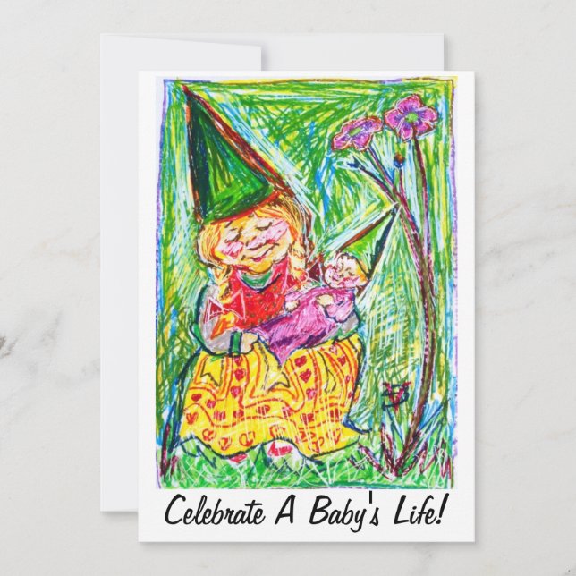 Convites do chá de fraldas do gnomo (Frente)