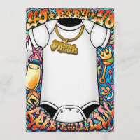 Convites do chá de fraldas dos grafites de Hip Hop