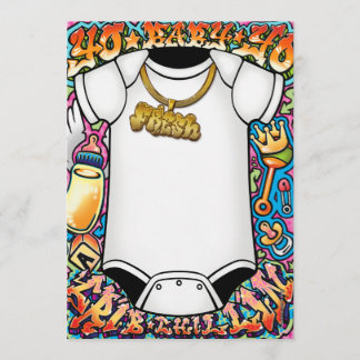 Convites do chá de fraldas dos grafites de Hip Hop