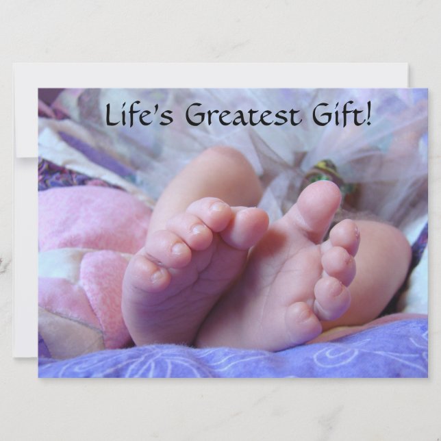 Convites do chá do bebé do presente da vida os (Frente)