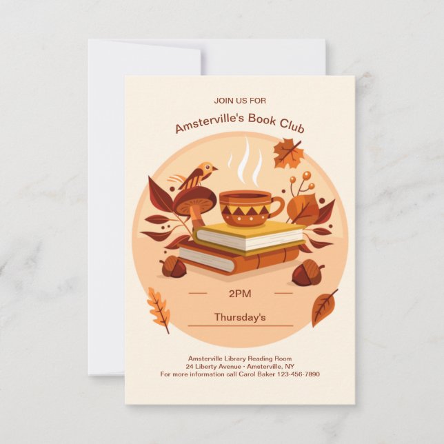 Convites do Clube de Livro de outono (Frente)