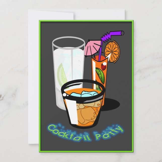 Convites do cocktail de Coctails (Frente)