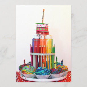 Convites Do "convite de aniversário do bolo artesanato"