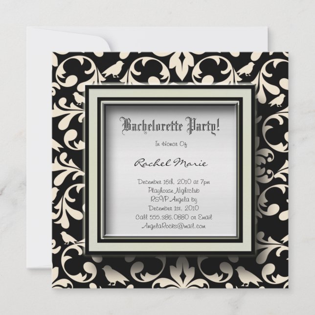 Convites do Designer de Festas de solteira CUTE (Frente)