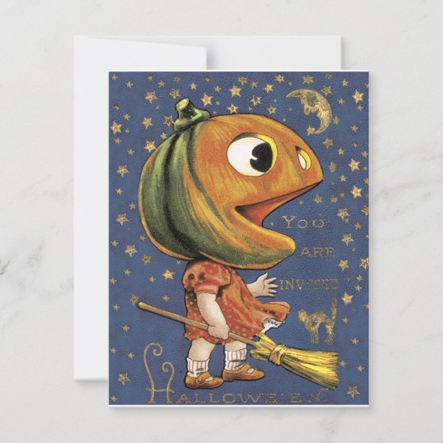 Convites do Dia das Bruxas do vintage (Frente)