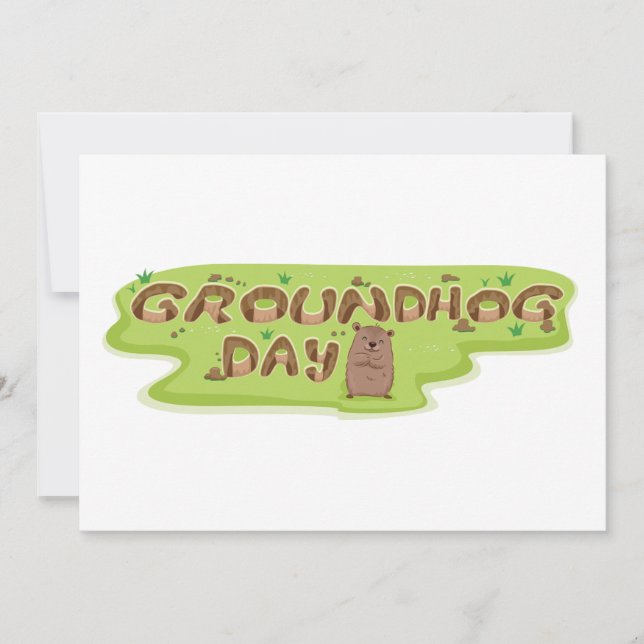 Convites do dia de Groundhog (Frente)