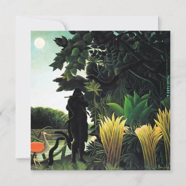 Convites do encantador de cobra de Henri Rousseau (Frente)