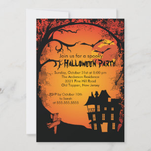Convites do Festa de Halloween da Casa Assombrada