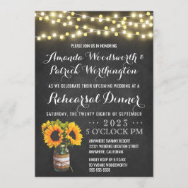 Convites do jantar de ensaio do quadro do girassol