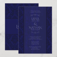 Convites do marinho & do casamento tema damasco