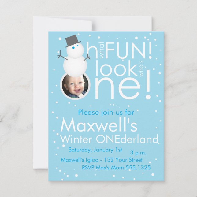 Convites do primeiro aniversario de ONEderland do (Frente)