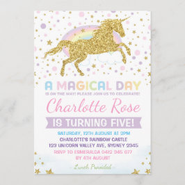 Convites do Rainbow Unicorn Birthday
