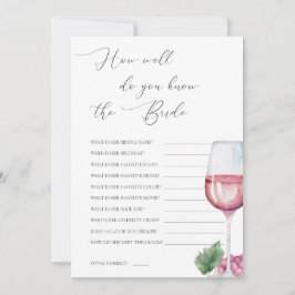 Convites Do You Know The Bride Vino before Vows Bridal Game