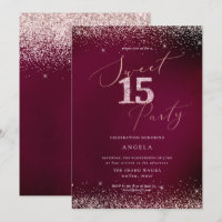 Doce 15 Lâminas De Diamante Rosa Burgundy