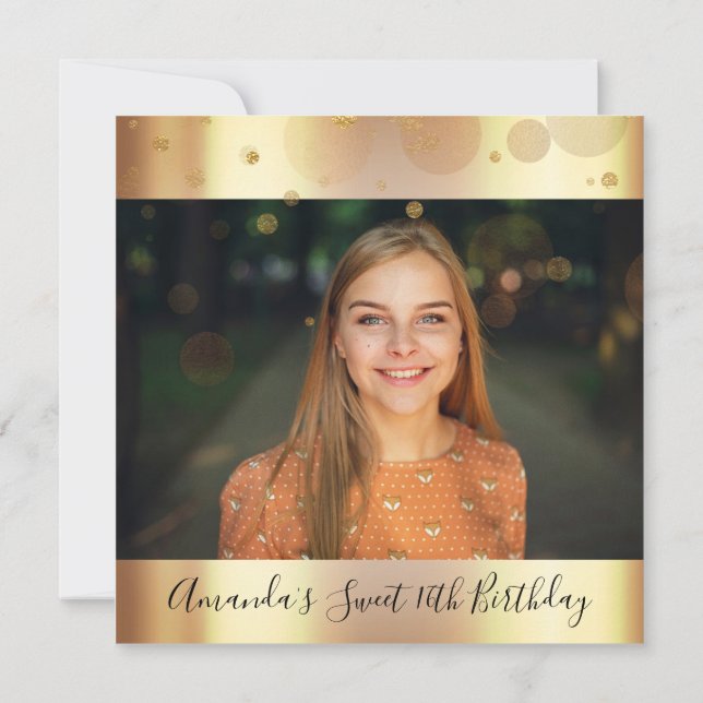 Convites Doce 16ª Festa de aniversário Casamento Dourado Co (Verso)