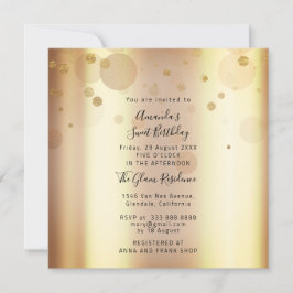 Convites Doce 16ª Festa de aniversário Casamento Dourado Co