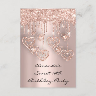 Convites Doce 16ª Festa de aniversário de Rosa de Dissipaçã