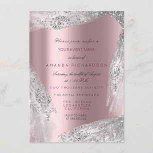 Convites Doce 16º Casamento Rosa Cinza Prata Rosa Velho