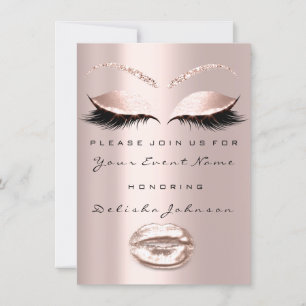 Convites Doce 16º Drips Glitter Bridal ShowerMakeup Kiss