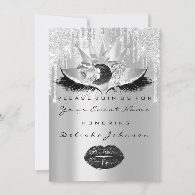 Convites Doce 16º Quinceanera Bridal Makeup Rosas (Frente)