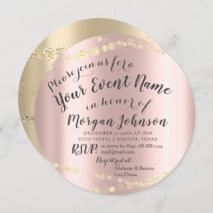 Convites Doce 16.º Aniversário Confetti Rosa 15 Bridal