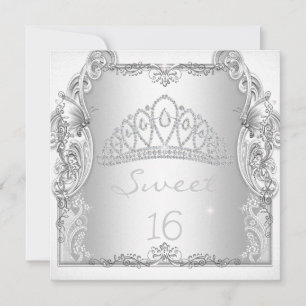Convites Doce 16 16º DÉCIMO SEXTO ANIVERSÁRIO Tiara Branca