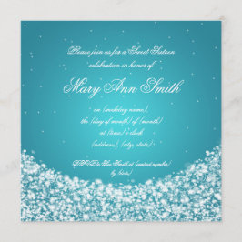 Convites Doce 16 Aniversário - Turquesa