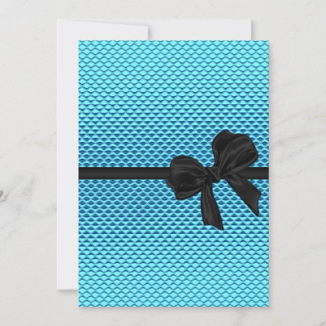 Convites Doce 16 Arco Negra Azul Brilhante Azul (Frente)