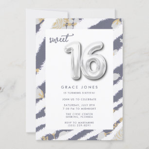 Convites Doce 16 Balões de Aniversário Festa de Menina