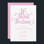 Convites Doce 16 Branca e Bubblegum Tipo Rosa Aniversário<br><div class="desc">Personalizar para o seu evento.</div>