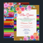 Convites Doce 16 cor-de-rosa, senhora mexicana Quince Conit<br><div class="desc">Doce 16 Quinceanera Vermelha Mexicana Miss Quince Conite</div>