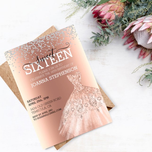 Convites Doce 16 Dezesseis Diamantes de Vestido de Festa de (Criador carregado)