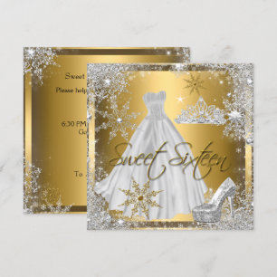 Convites Doce 16 Dezesseis Elite Prata Branco Dourado