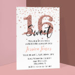 Convites Doce 16 Dezesseis Festa de aniversário de Rosa Dou<br><div class="desc">Este design foi criado através da arte digital. Pode ser personalizado na área fornecer ou personalizar escolhendo o clique para personalizar mais opções e alterando o nome, as iniciais ou as palavras. Você também pode alterar a cor e o estilo do texto ou excluir o texto de um design de...</div>