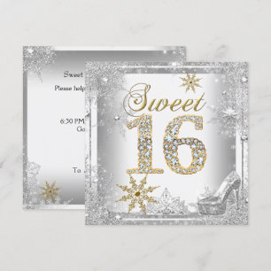 Convites Doce 16 Doce Dezesseis Prata Ouro Branco Elite