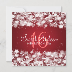 Convites Doce 16 Estrelas do Partido Vermelho