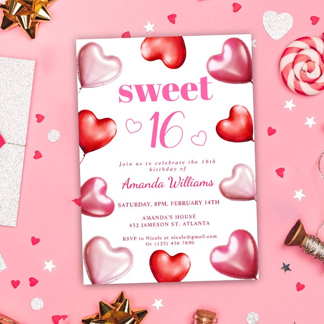 Convites Doce 16 Festa de aniversário Cinzenta Rosa (Sweet 16 Cute Pink Chic Girly Birthday Party Invitation)