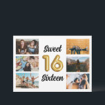 Convites Doce 16 Festa de aniversário de Colagem de Fotos<br><div class="desc">Perfeito para uma doce celebração de 16 anos - este convite de aniversário de balões de ouro número 16 apresenta uma colagem de seis fotos "doce dezesseis" na fonte. Adicione os detalhes da sua festa às costas e envie cartas para a família e amigos, pedindo-lhes que se juntem a vocês...</div>