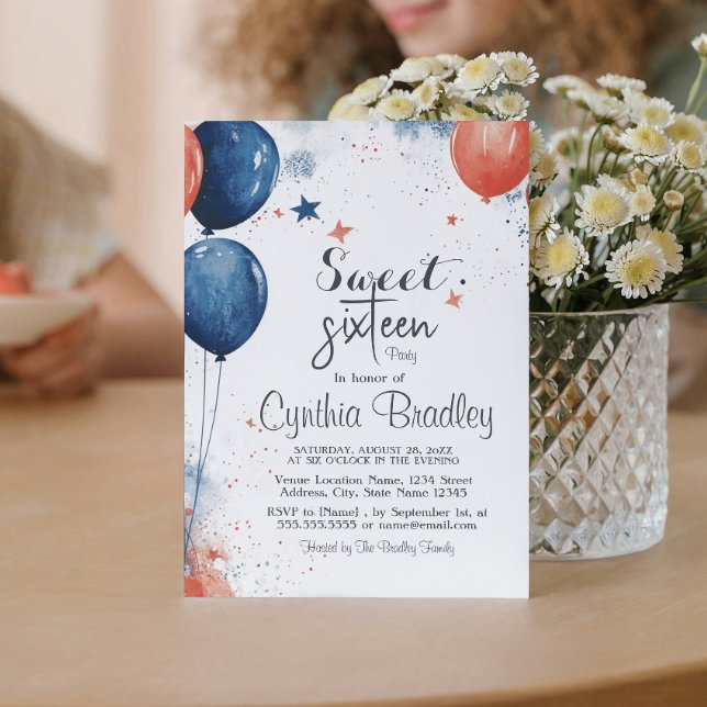 Convites Doce 16 Festa de aniversário I Balões Brancos (Criador carregado)
