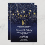 Convites Doce 16 Festa Starry Night Blue Sparkle Sky<br><div class="desc">Personalize os dois lados da maneira que quiser,  para qualquer evento.</div>